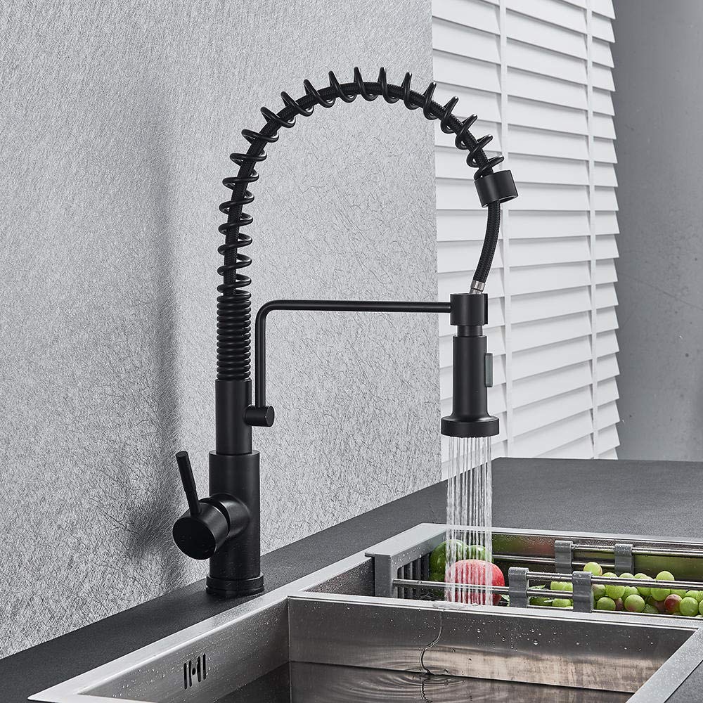 Matte Black Pull Down Sensor Kitchen Faucet with Smart Touch Control - Sensitive Touchless Water Mixer Tap for Modern Kitchen Sink, Ideal for Cooking, Washing Dishes and Hands-Free Cleaning