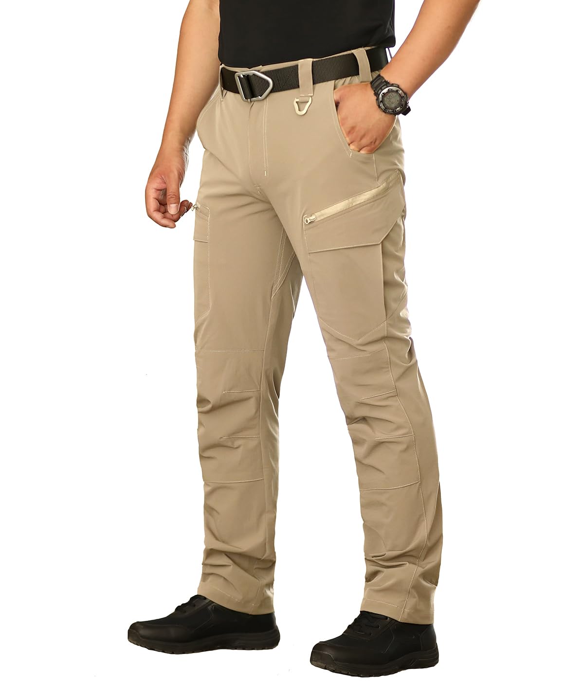 NAVEKULL Men's Lightweight Tactical Hiking Pants - Quick Dry, Stretchable Outdoor Cargo Pants with Multiple Pockets for Hiking, Camping & Work | Durable & Comfortable for Outdoor Adventures