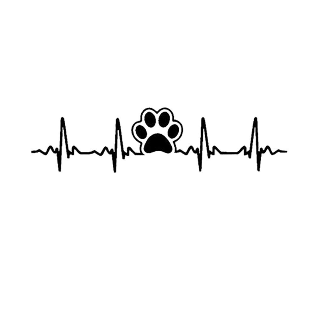Dog Paw Print & EKG Heartbeat Car Sticker - Waterproof Vinyl Decal for Car Window & Bumper - Perfect for Pet Lovers & Medical Professionals - Great for Personalizing Vehicles & Showing Pet Pride