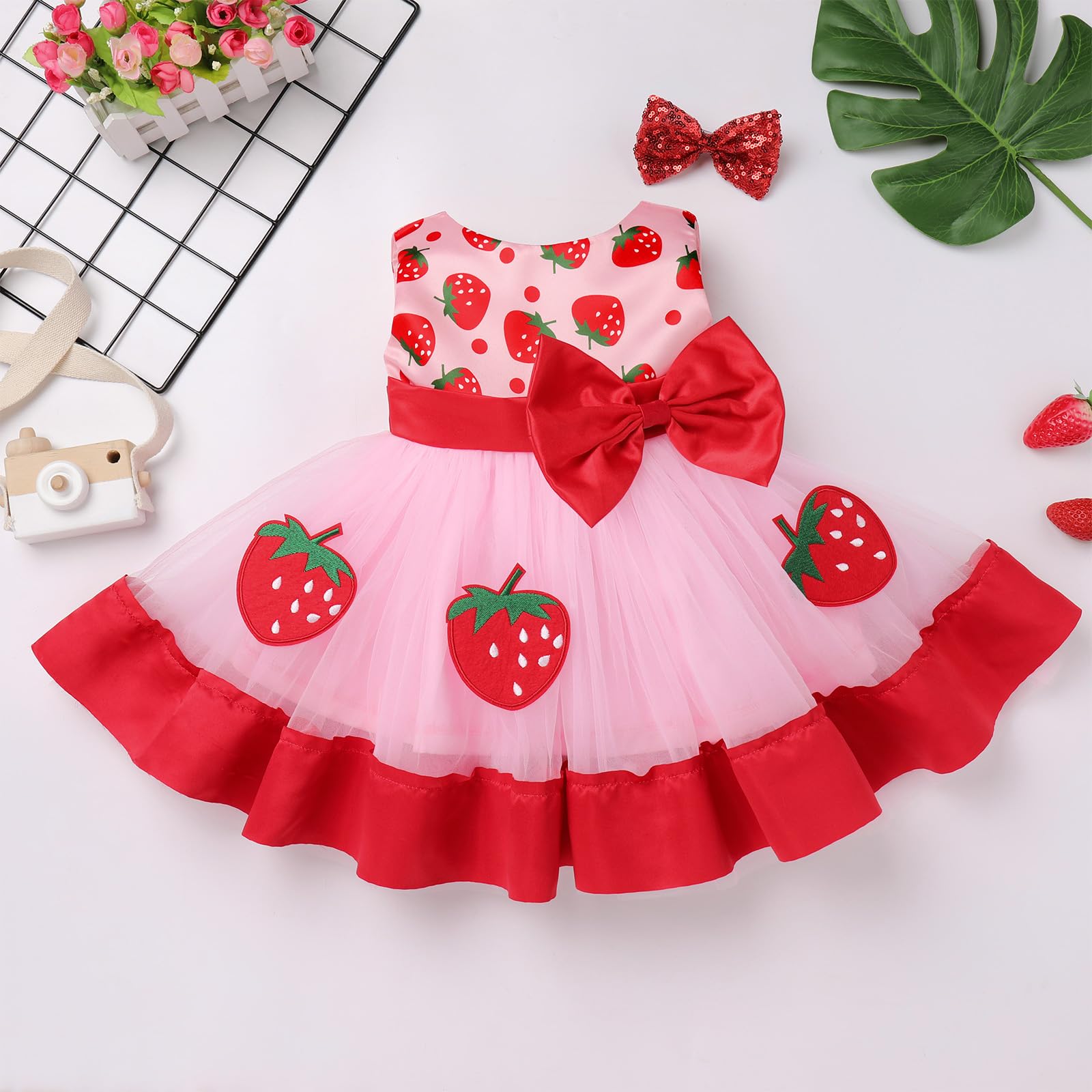 Baby Girl Princess Tutu Dress & Headband Set - Cake Smash Outfit, 1st Birthday Photoshoot, Baptism & Special Occasion Wear - Adorable Photo Shoot Costume for Girls