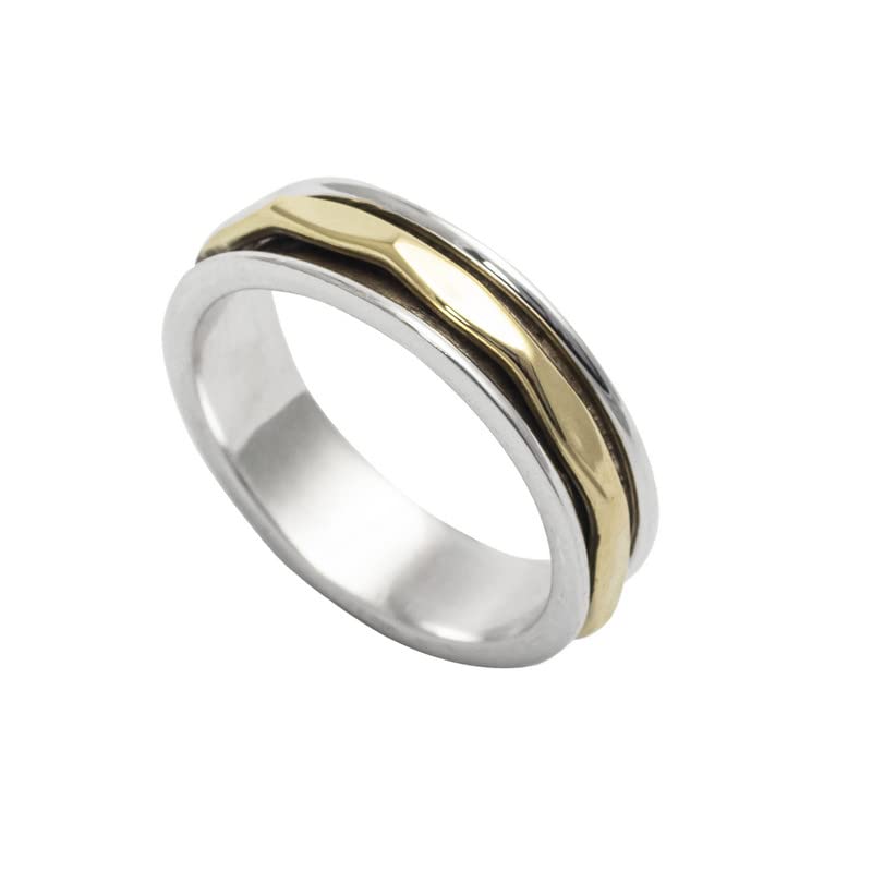 925 Sterling Silver Spinner Ring for Women - Worry Ring, Meditation Ring, Fidget Ring, Handmade Jewelry, Size US 11, Perfect Gift for Stress Relief, Anxiety Relief, Focus & Relaxation - Ideal for Office, Travel & Daily Wear
