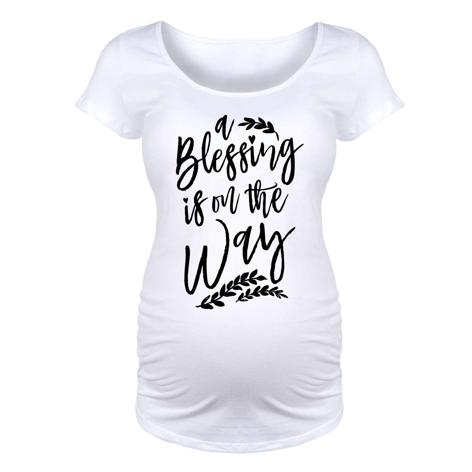 Bloom Maternity Scoop Neck T-Shirt for Pregnancy - Soft Comfortable Stretch Cotton Top for Expecting Mothers - Perfect for Everyday Wear, Baby Showers & Maternity Photos