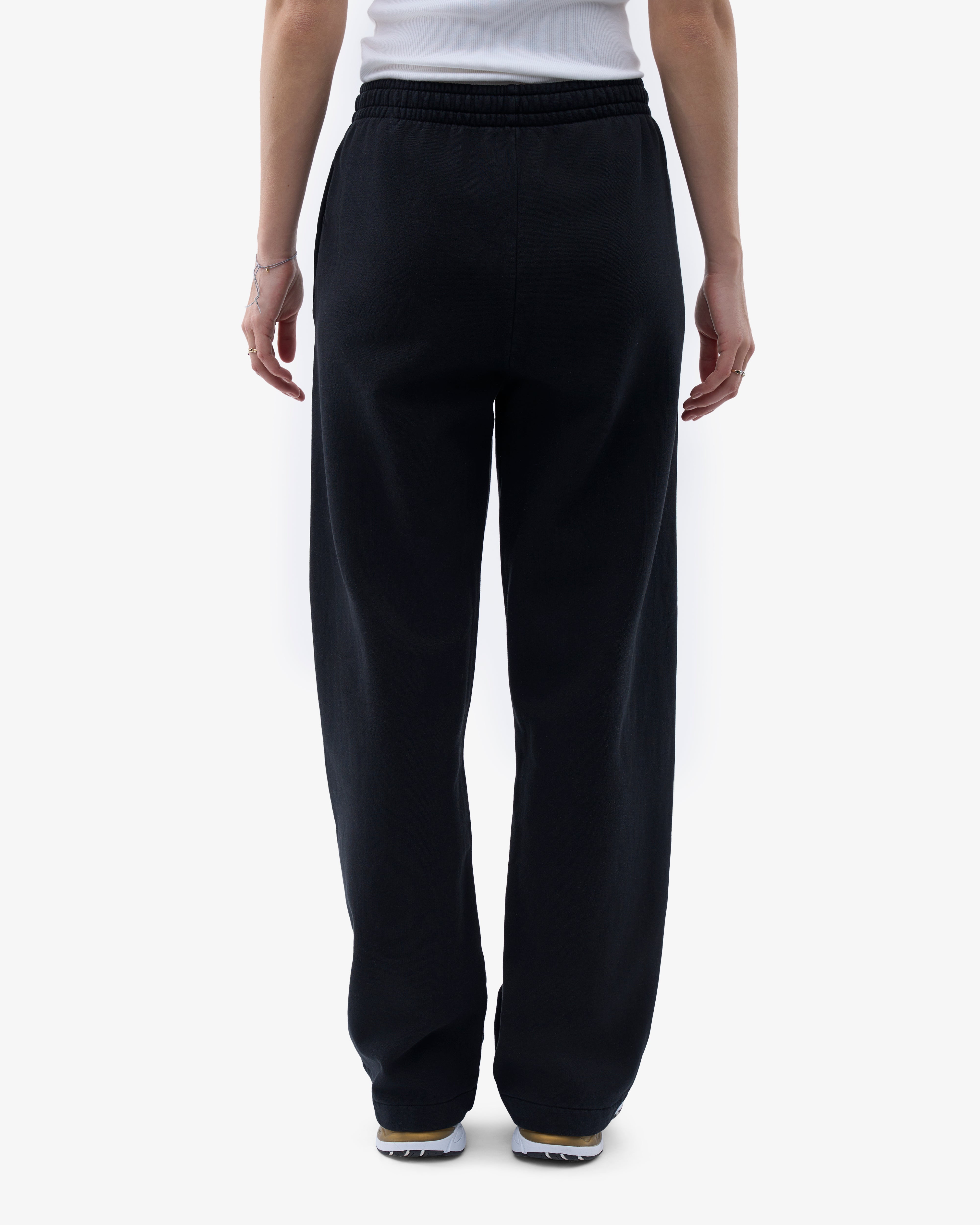 Organic Straight Leg Sweatpants for Women - Soft & Comfortable Deep Black Lounge Pants - Perfect for Yoga, Running & Casual Wear
