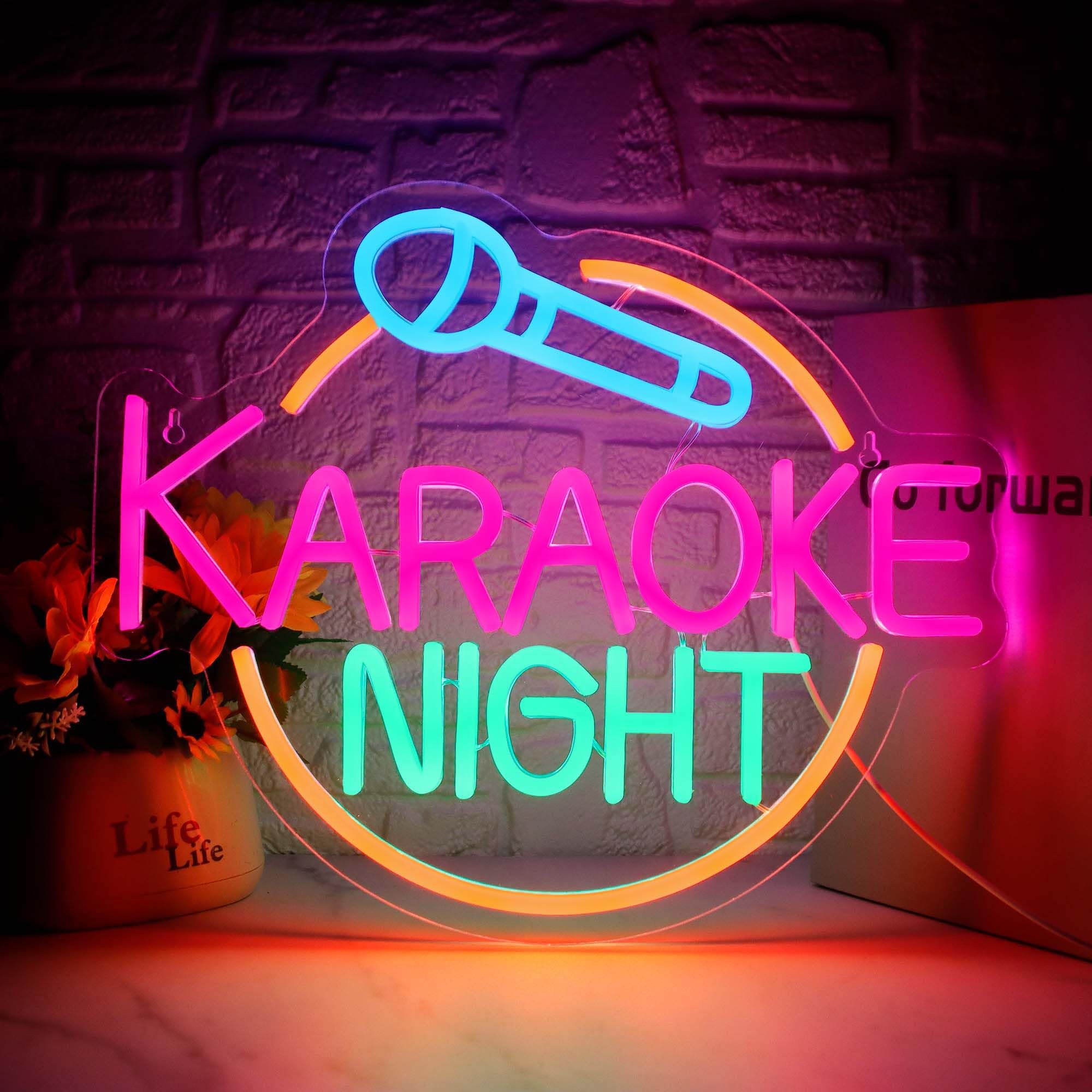 Dracey Karaoke Neon Sign - USB Powered LED Wall Light for Bar, Game Room & Man Cave - Perfect for Karaoke Party, Birthday & Pub Decor - Enhance Your Home Entertainment & Nightlife Ambiance
