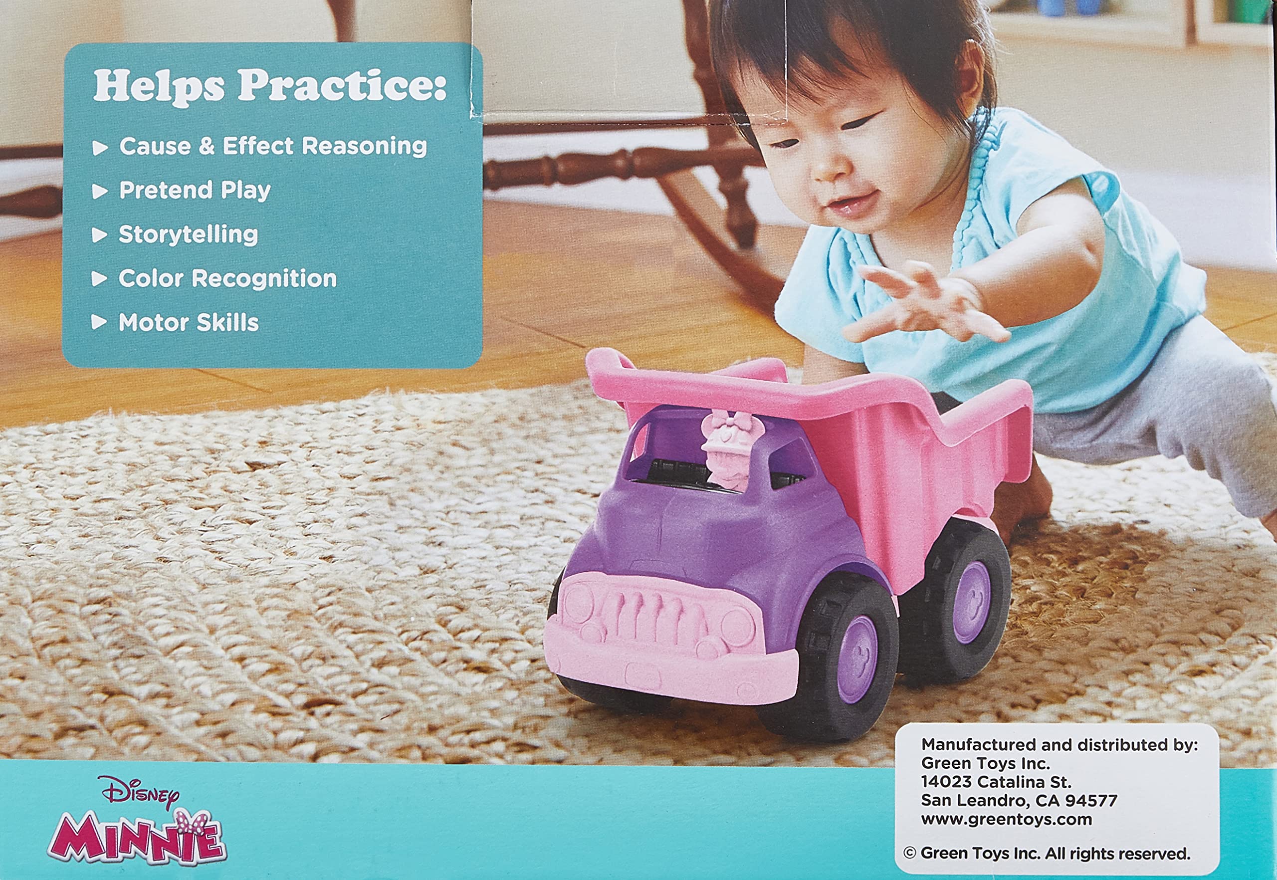 Green Toys Minnie Mouse Dump Truck - Eco-Friendly Plastic Toy for Kids, Disney Character Play Vehicle - Perfect for Indoor & Outdoor Play, Sandbox Fun, and Disney-Themed Birthday Gifts
