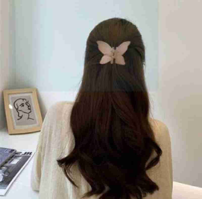 Butterfly Hair Clips for Women & Girls - 4 Pack Frosted Plastic Hair Barrettes, Jaw Clamp Hair Claws - Perfect for School, Work, Parties & Everyday Hairstyles