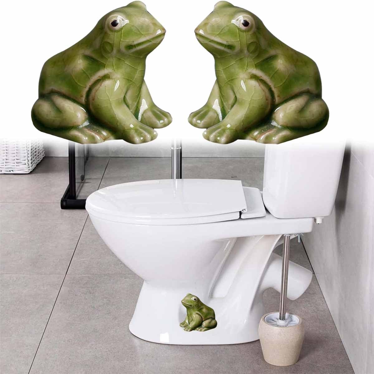 Decorative Frog Ceramic Toilet Bolt Covers - Cute Frog, Fish & Bird Design Toilet Base Caps for Bathroom Decor (Set of 4) - Perfect for Home, Hotel, and Restroom Renovation