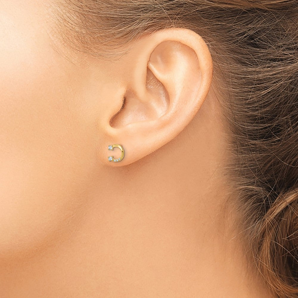 Gold CZ Horseshoe Post Earrings for Women - Lucky Charm Stud Earrings - Hypoallergenic Fashion Jewelry Gift - Perfect for Everyday Wear, Parties & Special Occasions