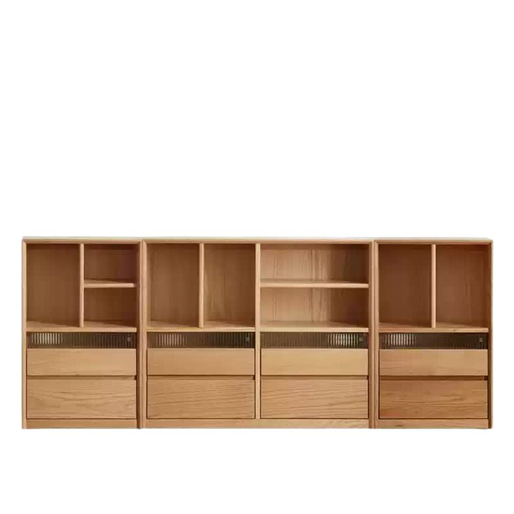 77.9x 11.8x31.5 inch /198x30x80 сm / Natural Wood Color / Bookcase  ABC combination