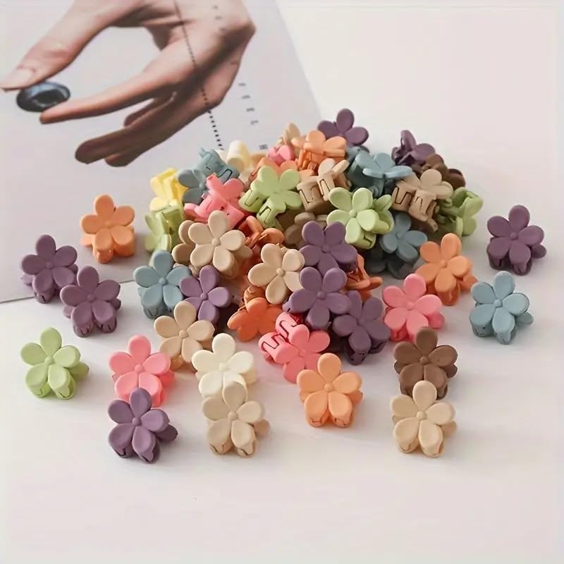 20PCS Cute Candy Color Flower Hair Clips for Baby Girls - Mini Hair Claw Jaw Clips Hairpins Headwear Accessories - Perfect for Parties, Daily Wear & Photo Shoots