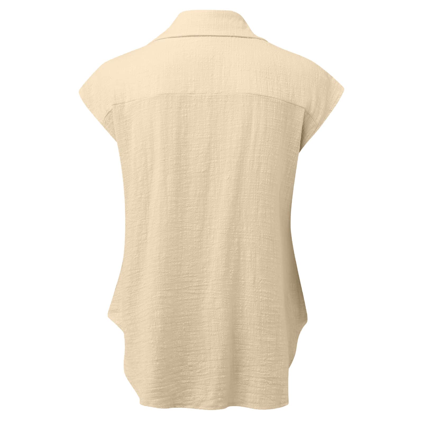 Trendy Women's Cotton Linen Short Sleeve Blouses - Loose Fit Casual & Dressy Tops for Summer 2024 | Perfect for Office Wear, Weekend Outings & Beach Vacations