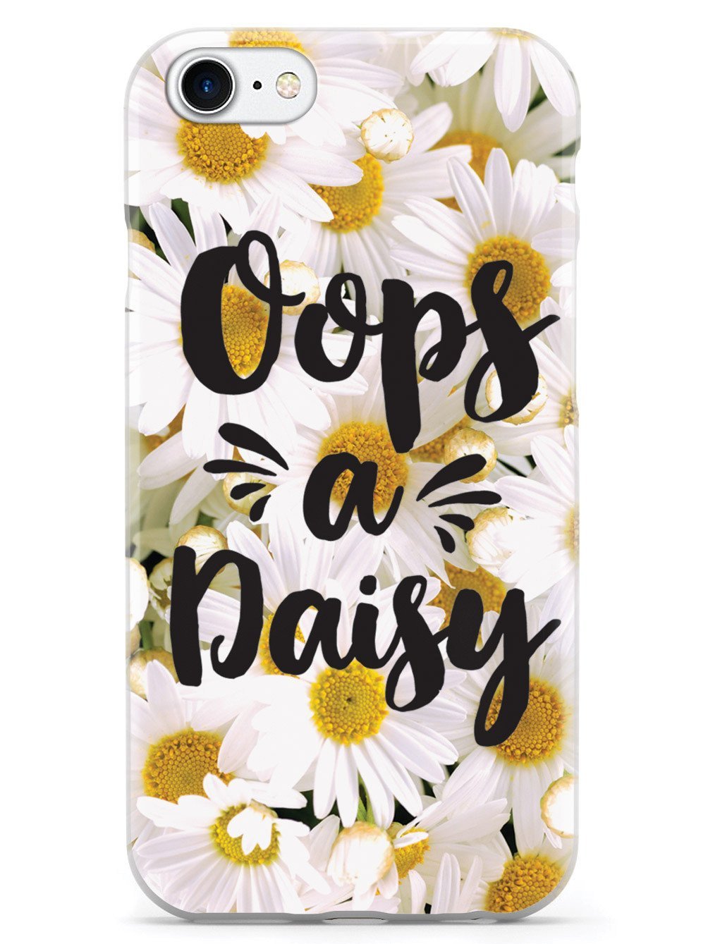 Inspired Cases - iPhone 8 Case Compatible with Apple iPhone 8 - 3D Textured Protective Phone Cover - Oops A Daisy White Design - Perfect for Everyday Use, Work & Travel Protection