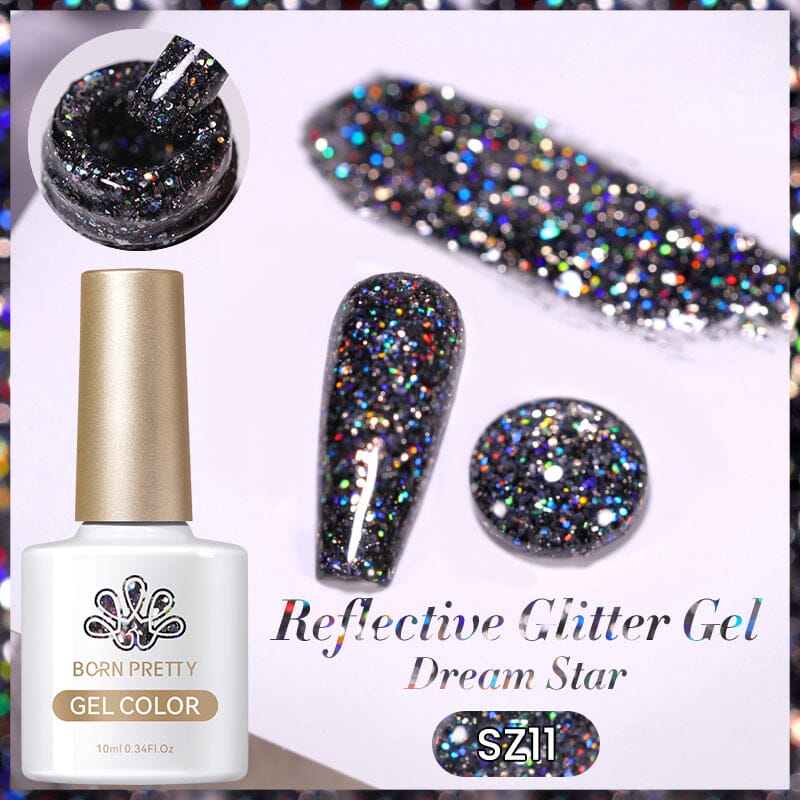 Glitter Reflective Gel Polish - SZ11 Dream Star 10ml - Long Lasting Nail Polish for Manicure & Pedicure - Perfect for Parties, Weddings & Special Occasions