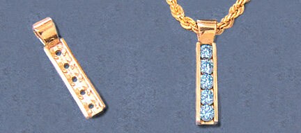 Solid Sterling Silver or 14K Gold 5-Stone Round Channel Pendant Setting - Handcrafted in USA | Perfect for Necklaces, Jewelry Making & Gifts