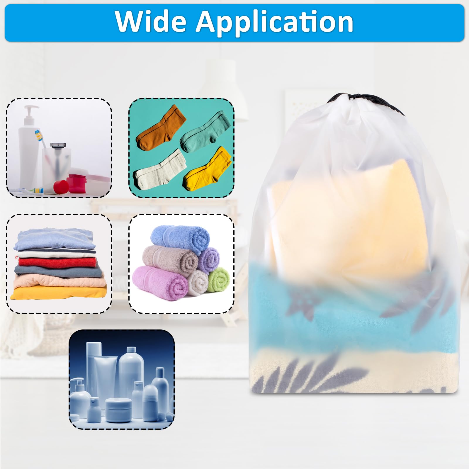5-Pack Clear Waterproof Travel Shoe Bags (15.7