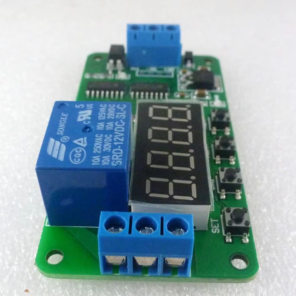 12V 24V DC Multifunction Delay Relay Timer Switch - Adjustable Cycle On/Off PLC Control Module for Industrial Automation & Home DIY Projects