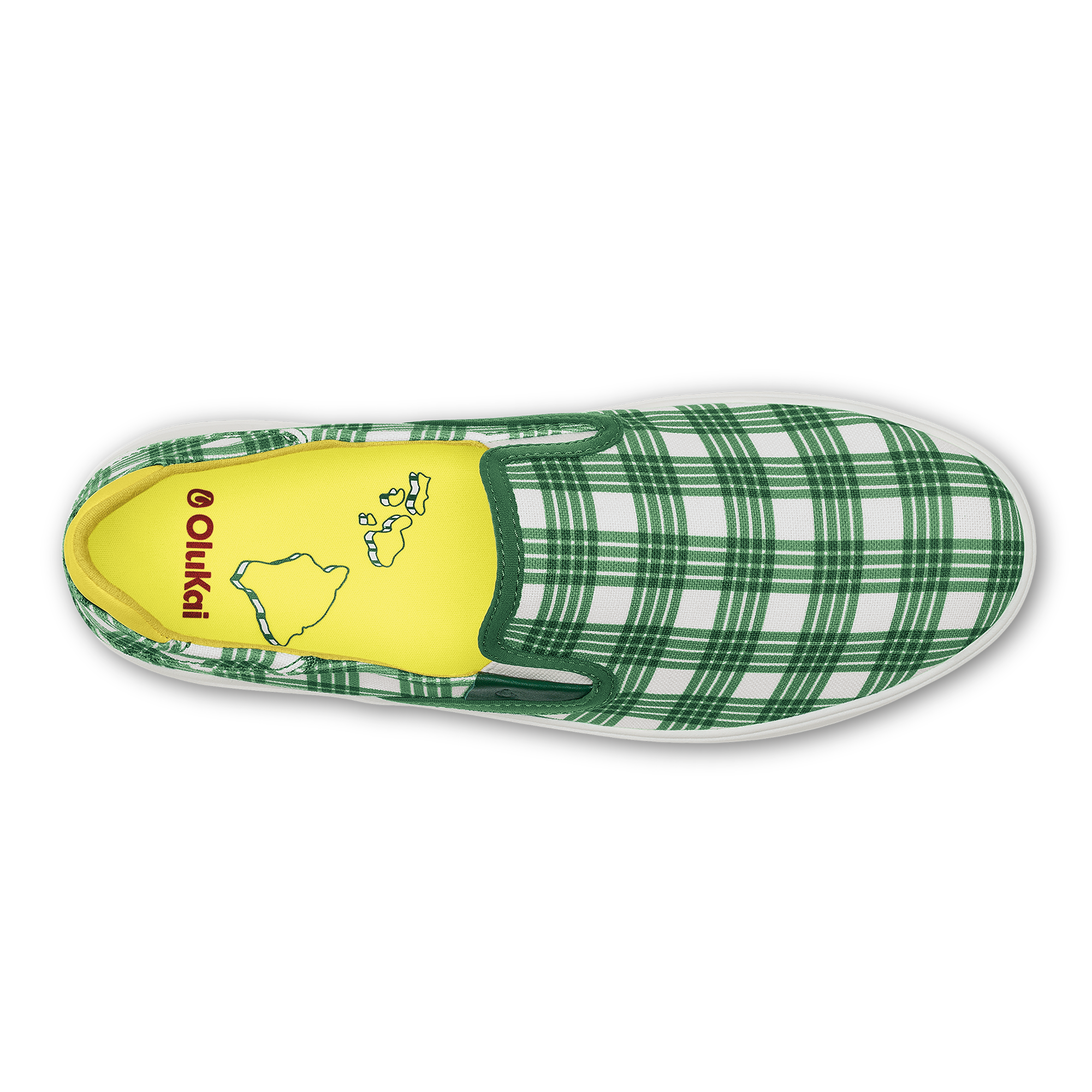 Wai'alae Slip On Shoes - Medium Green & Bright White Sneakers for Men & Women | Comfortable Casual Walking Shoes for Everyday Wear, Travel & Outdoor Activities