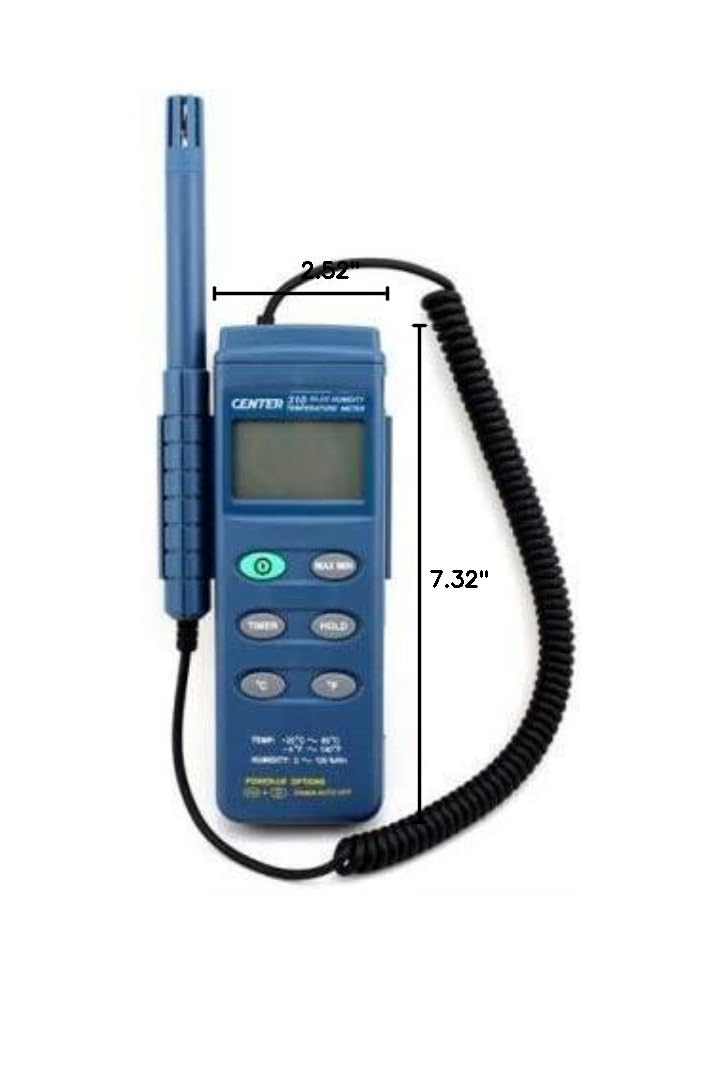 CENTER-310 Digital Portable Humidity & Temperature Tester with Triple Display and PC Interface - Monitor Indoor/Outdoor Climate for Home, Lab, and Industrial Use