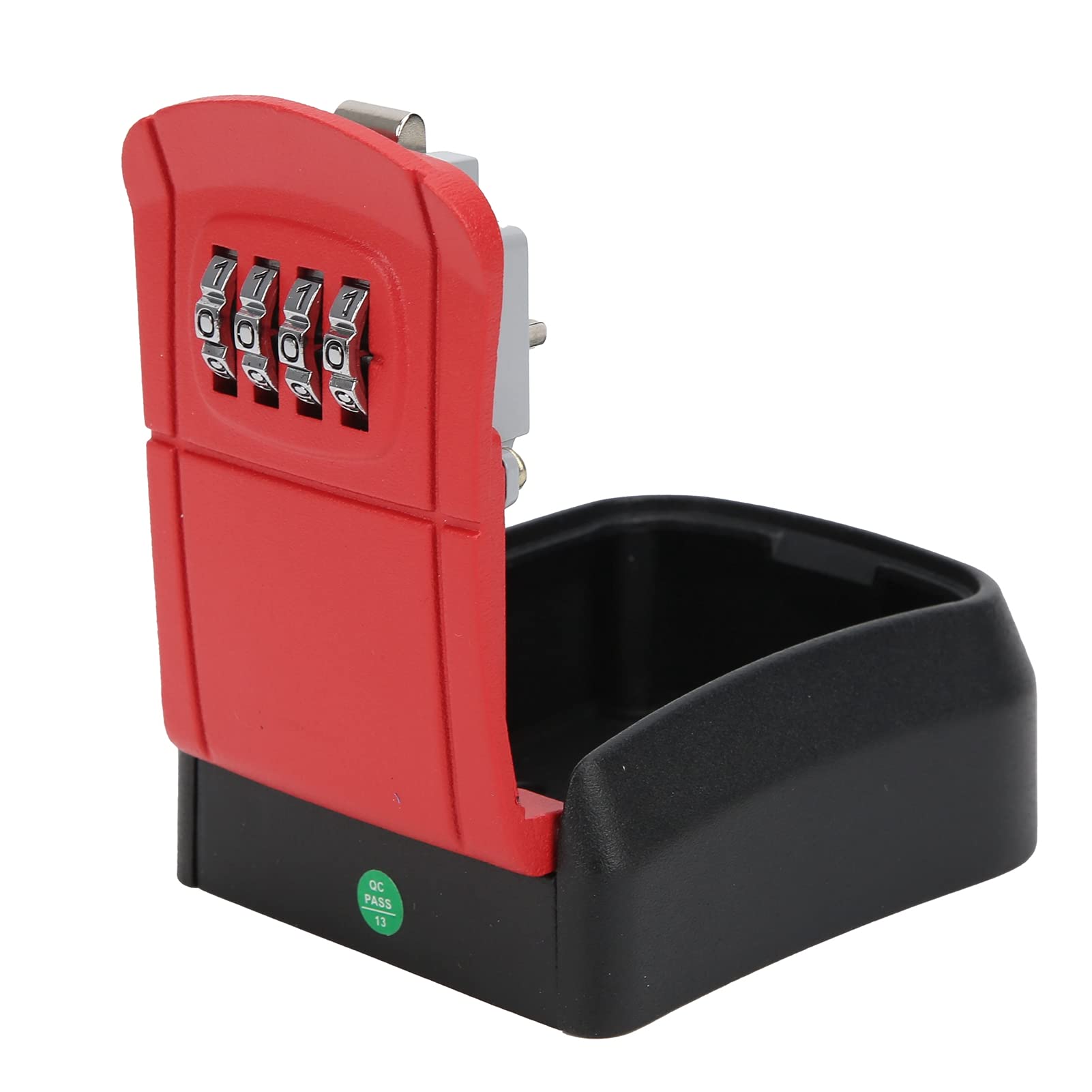 Shanrya Wall Mount Key Holder Box with Lock - Secure Key Storage for Home, Office & Outdoor - Perfect for Family, Guests & Airbnb Hosts (Red) - Ideal for Front Door, Garage & Rental Properties