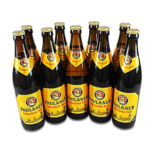 Paulaner Original Münchner Hell Lager Beer - 9 Bottles x 0.5L (4.9% ABV) - Authentic German Beer for Parties, BBQs & Oktoberfest Celebrations