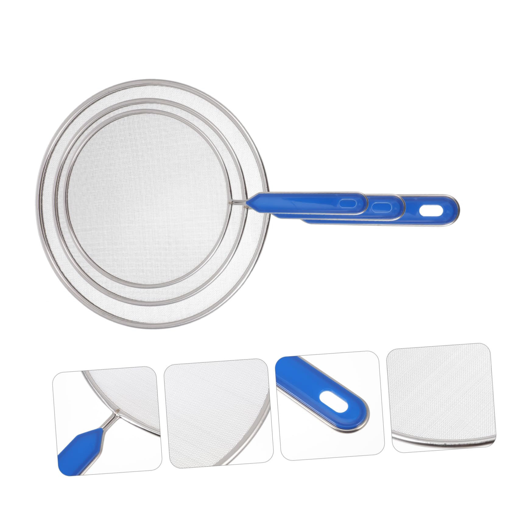 Hemoton 3-Pack Oil Splatter Guard for Frying Pans - Anti-Splash Cooking Oil Net Cover with Non-Slip Design - Perfect for Sauteing, Frying & Deep Frying at Home