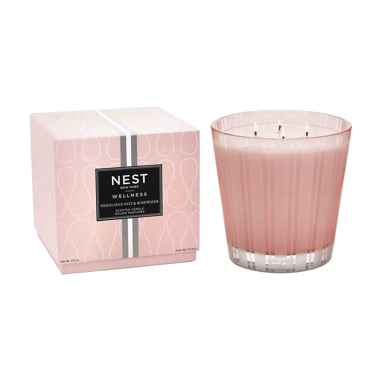 Himalayan Salt & Rosewater Scented Candle - Natural Aromatherapy for Relaxation, Meditation & Home Decor