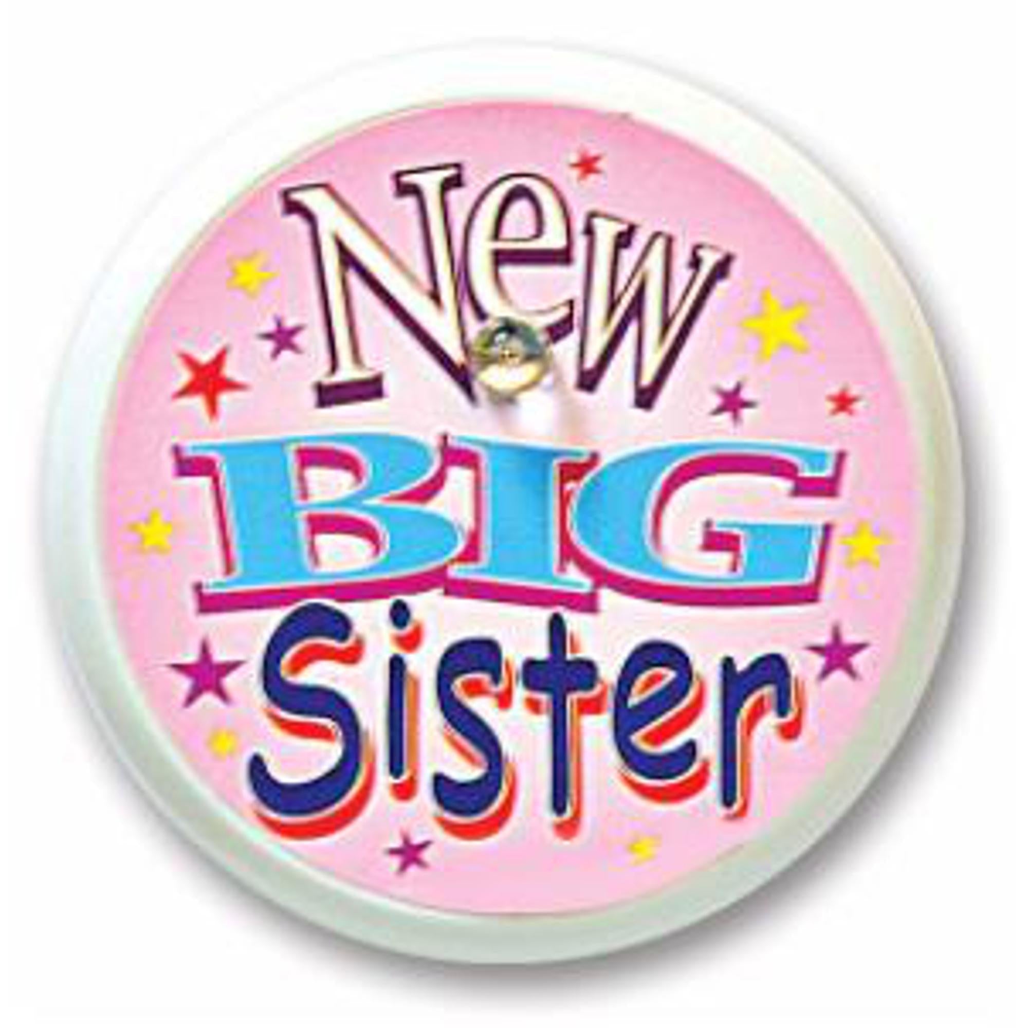 Big Sister Blinking Button 2 - Fun Novelty Pin for Teens & Adults - Perfect for Parties, Gifts & Accessories