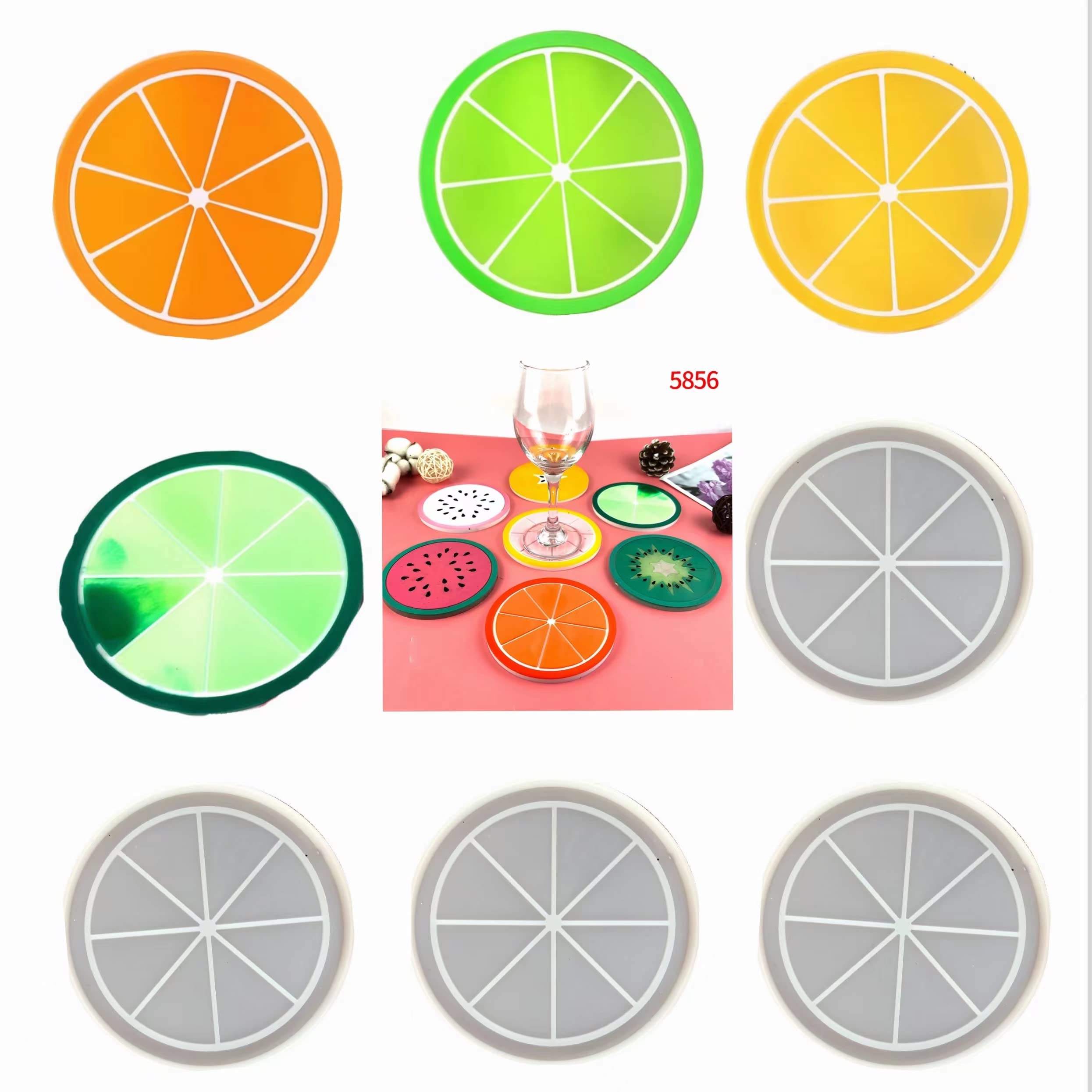 4-Pack Orange Resin Coaster Molds for Epoxy Casting - Fruit-Shaped DIY Coaster Molds for Resin Art, Mother's Day Gifts & Home Decor (PP83746) - Perfect for Crafting Unique Drink Coasters, Table Decor, and Handmade Gifts