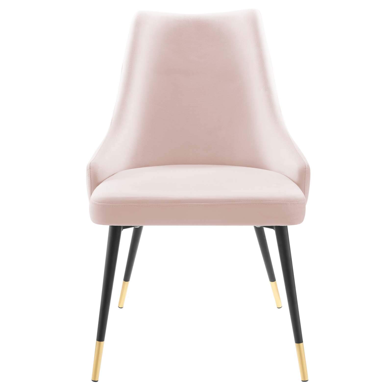 Modway Adorn Tufted Performance Velvet Dining Chairs - Set of 2, Pink Velvet Upholstered Side Chairs for Kitchen, Dining Room & Home Decor - Comfortable Accent Seating for Entertaining Guests