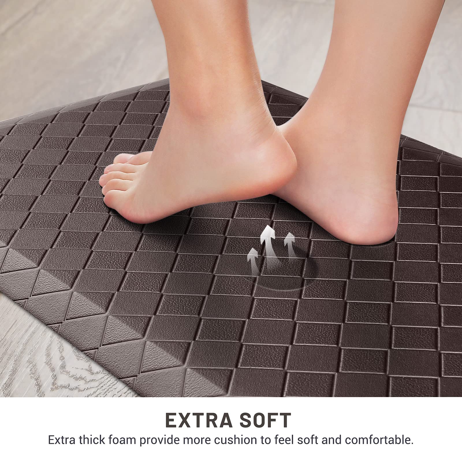 HappyTrends Kitchen Mat - Cushioned Anti-Fatigue Rug, 17.3