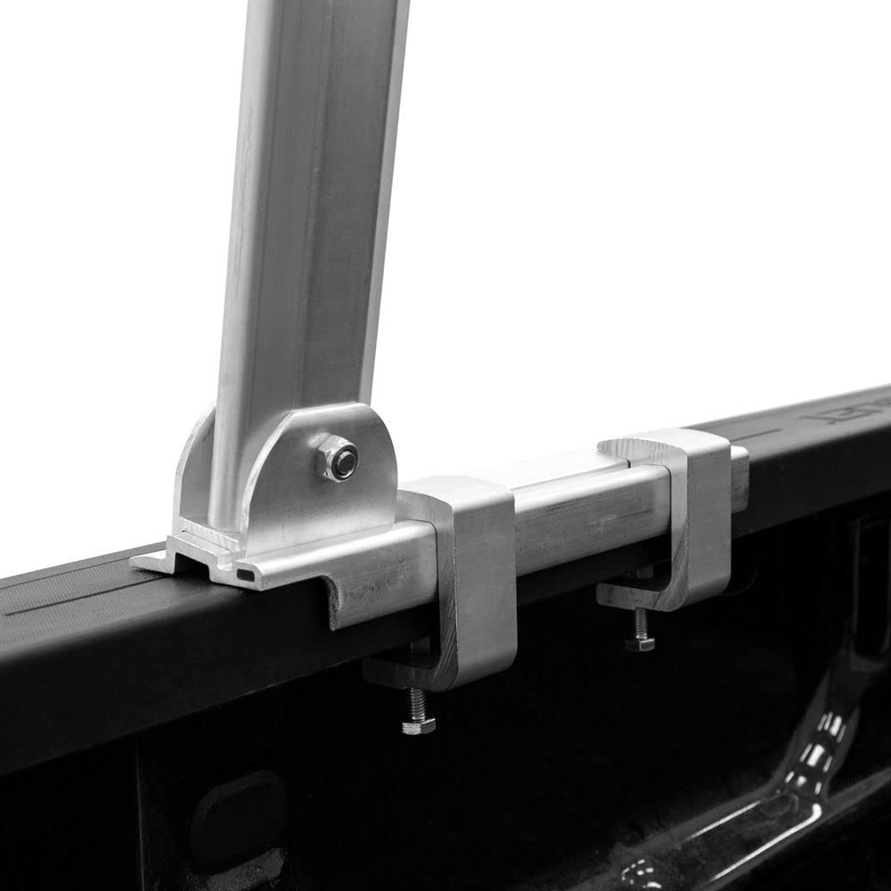 ATR-Rack-V2 Aluminum Universal Truck Ladder Rack - 800 lb Capacity Heavy Duty - No Drill C-Clamp Installation - Built-in Tie-Down for Lumber, Kayaks, Canoes - Perfect for Construction, Camping & Outdoor Adventures