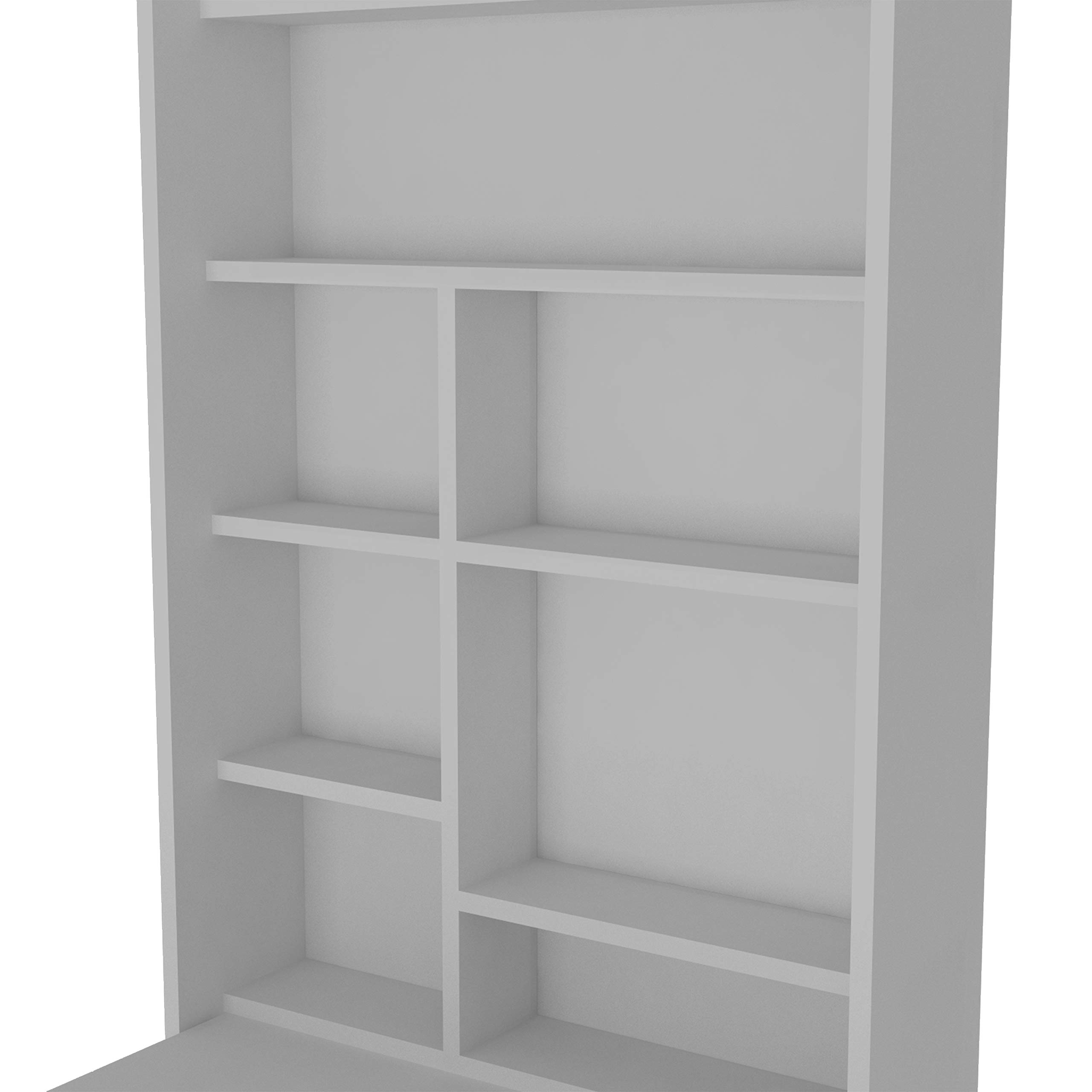 Foldable Wall Mounted Table with 7 Shelves - White Toscana Style for Small Spaces, Home Office & Kitchen Organization | Space Saving Furniture for Apartments & Dorm Rooms