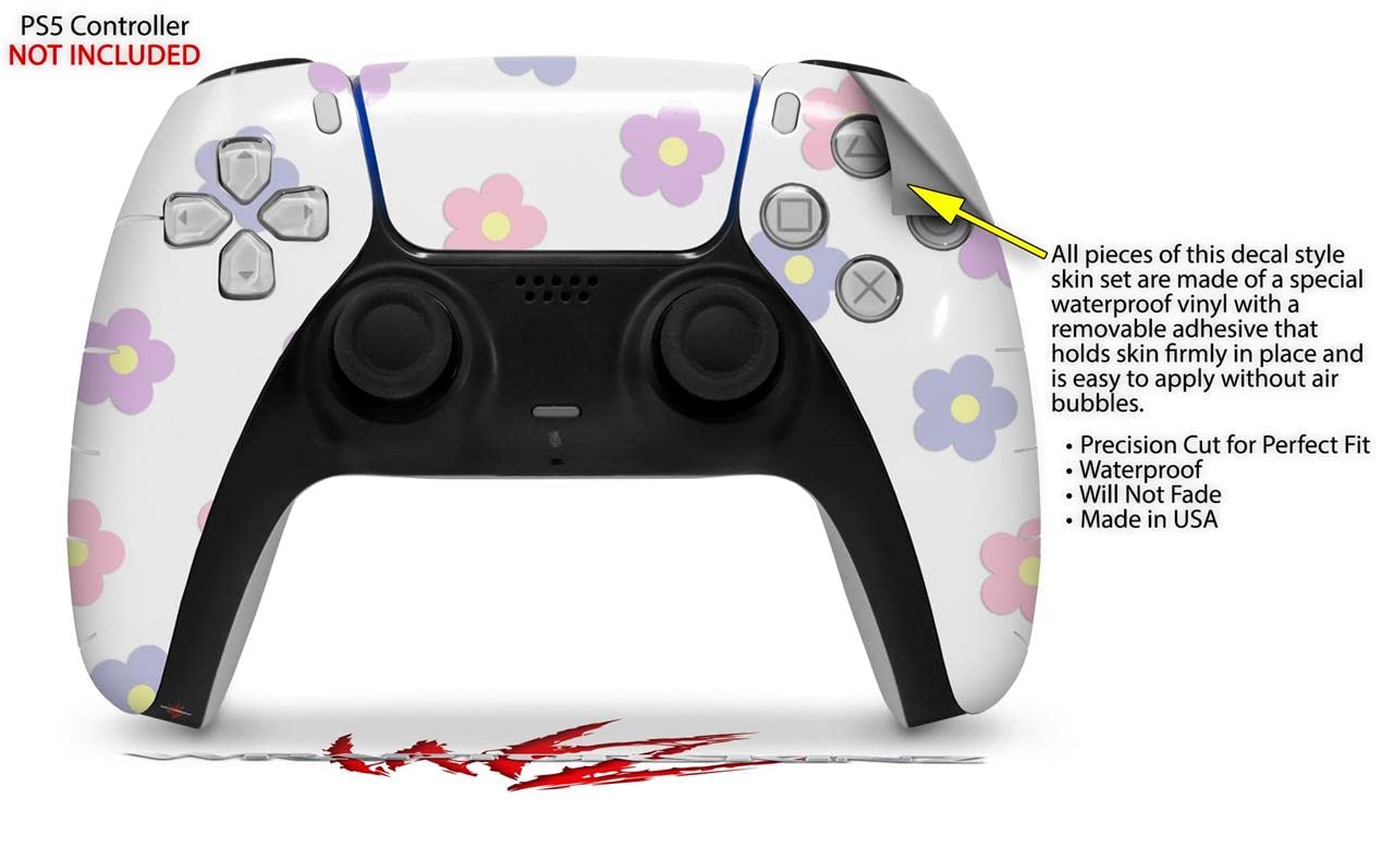 PS5 DualSense Controller Skin Wrap - Pastel Flowers for Gaming & Protection