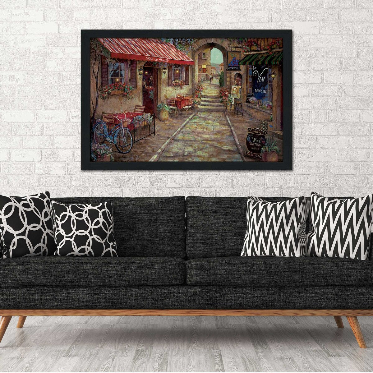 Bar du Marche by Ruane Manning - Premium Acrylic Wall Art Print - Elegant French Cafe Decor for Living Room, Kitchen & Office