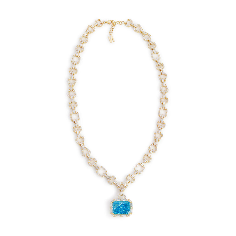 Elegant Houlehan Necklace for Women - Sterling Silver Pendant with Cubic Zirconia - Perfect for Parties, Weddings & Everyday Wear