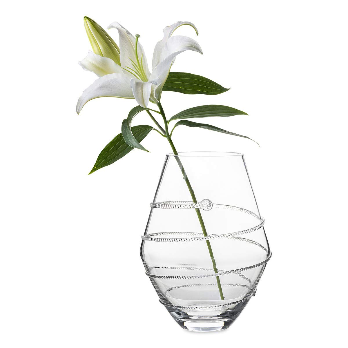 Juliska Amalia 11-Inch Clear Glass Vase - Elegant Flower Arrangement Centerpiece for Weddings, Home Decor & Tabletop Display