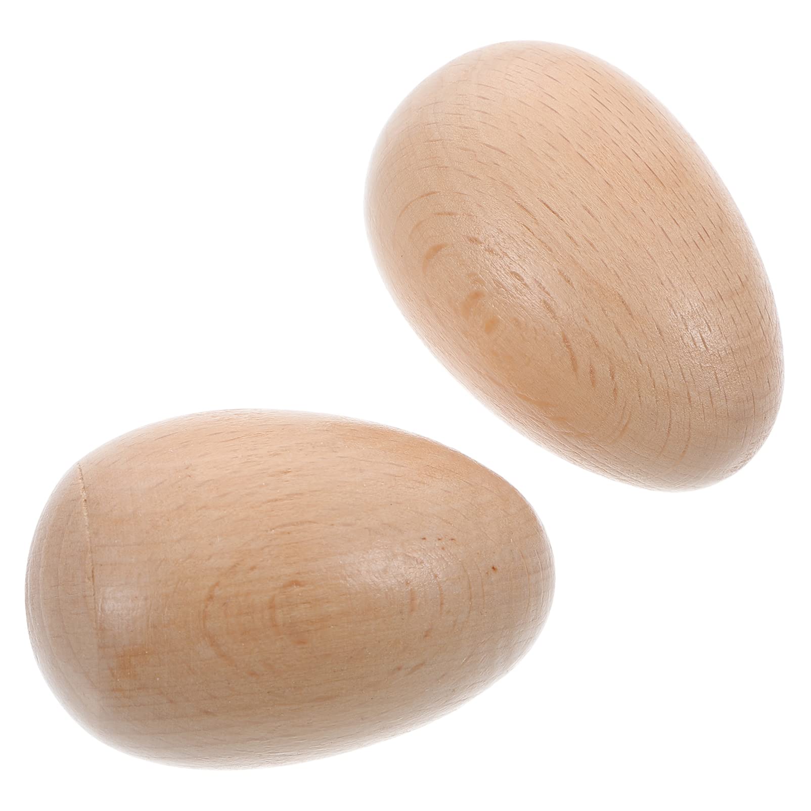 Abaodam 2Pcs Wooden Egg Shakers - Handcrafted Wood Maracas Rattles for Kids | Musical Party Toys & Early Education Instruments | Perfect for Birthday Parties, Classroom Activities & Toddler Music Play