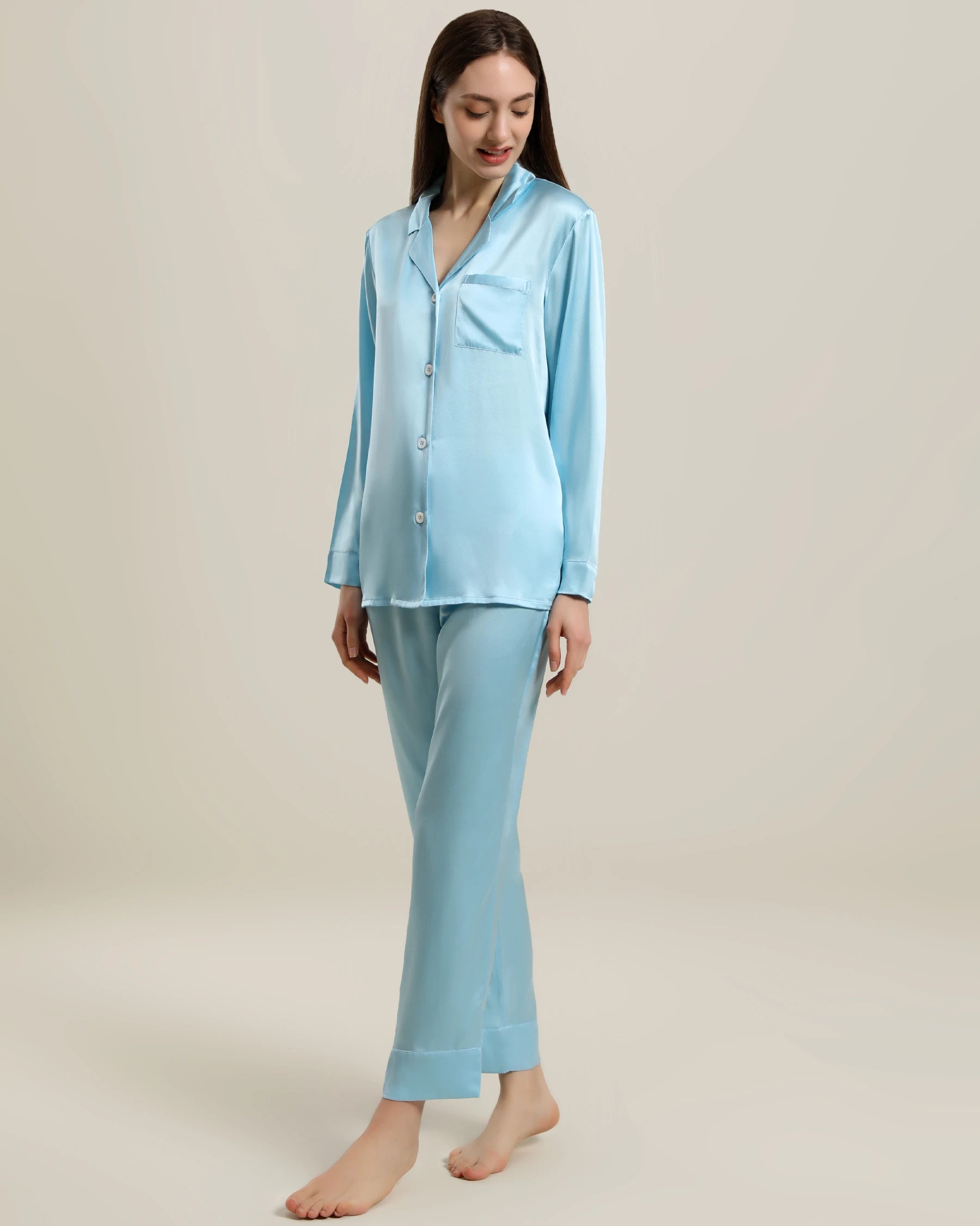 Luxury Women's Silk Pajama Set - Soft 100% Mulberry Silk Two-Piece Sleepwear for Women, Perfect for Relaxing at Home, Spa Days & Romantic Getaways