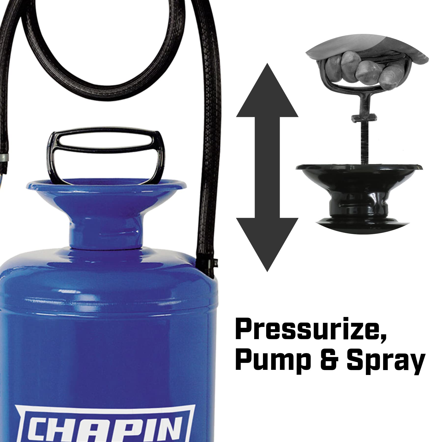 Chapin 1480 Industrial 3.5-Gallon Funnel Top Professional Sprayer - Heavy Duty, Blue - Perfect for Lawn Care, Pest Control & Agricultural Use