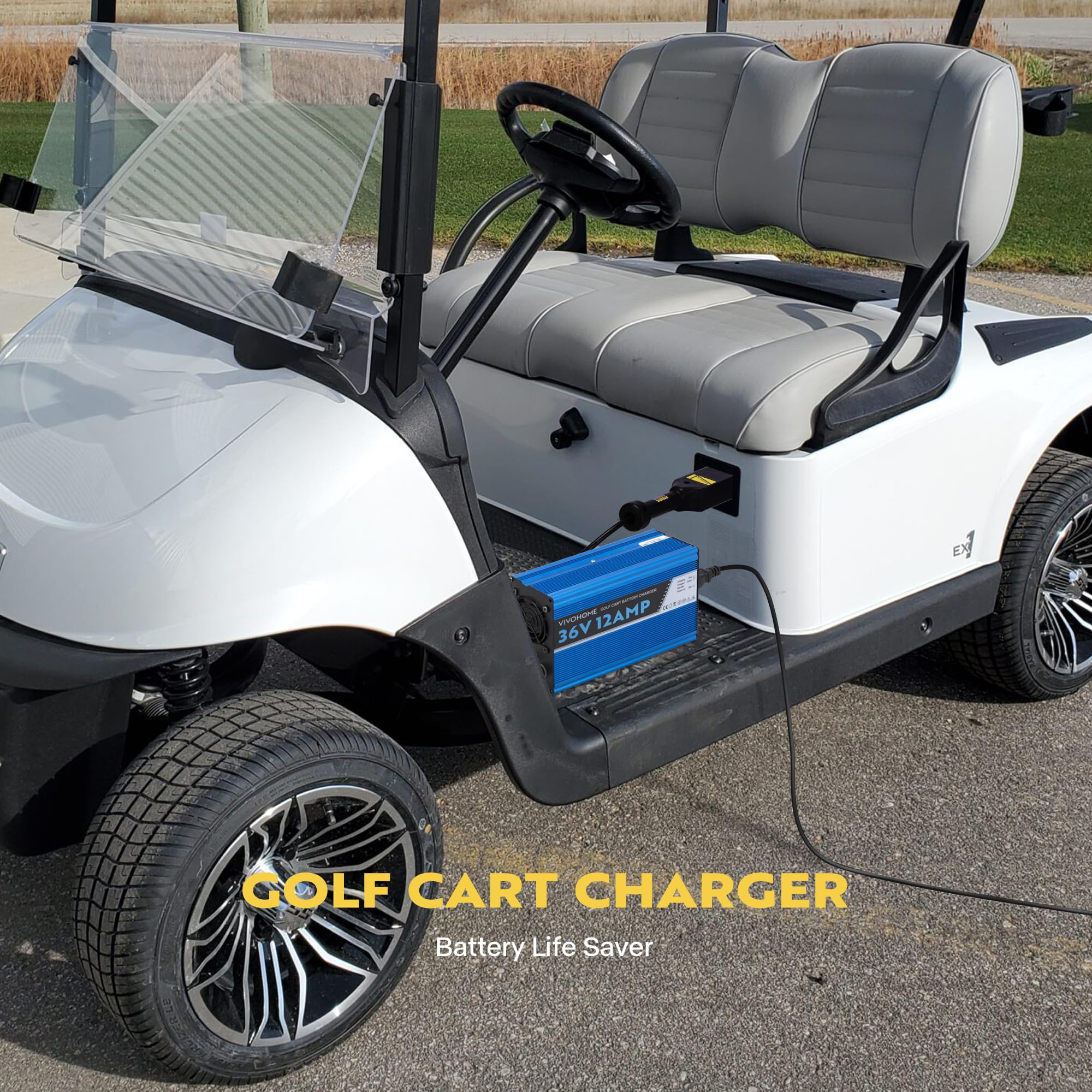 VIVOHOME 36 Volt 12AMP 5-Stage Smart Golf Cart Battery Charger with Trickle Charge - Compatible with EZ-GO TXT (6-10 Hours Full Charge) - Perfect for Home, Golf Course & RV Use