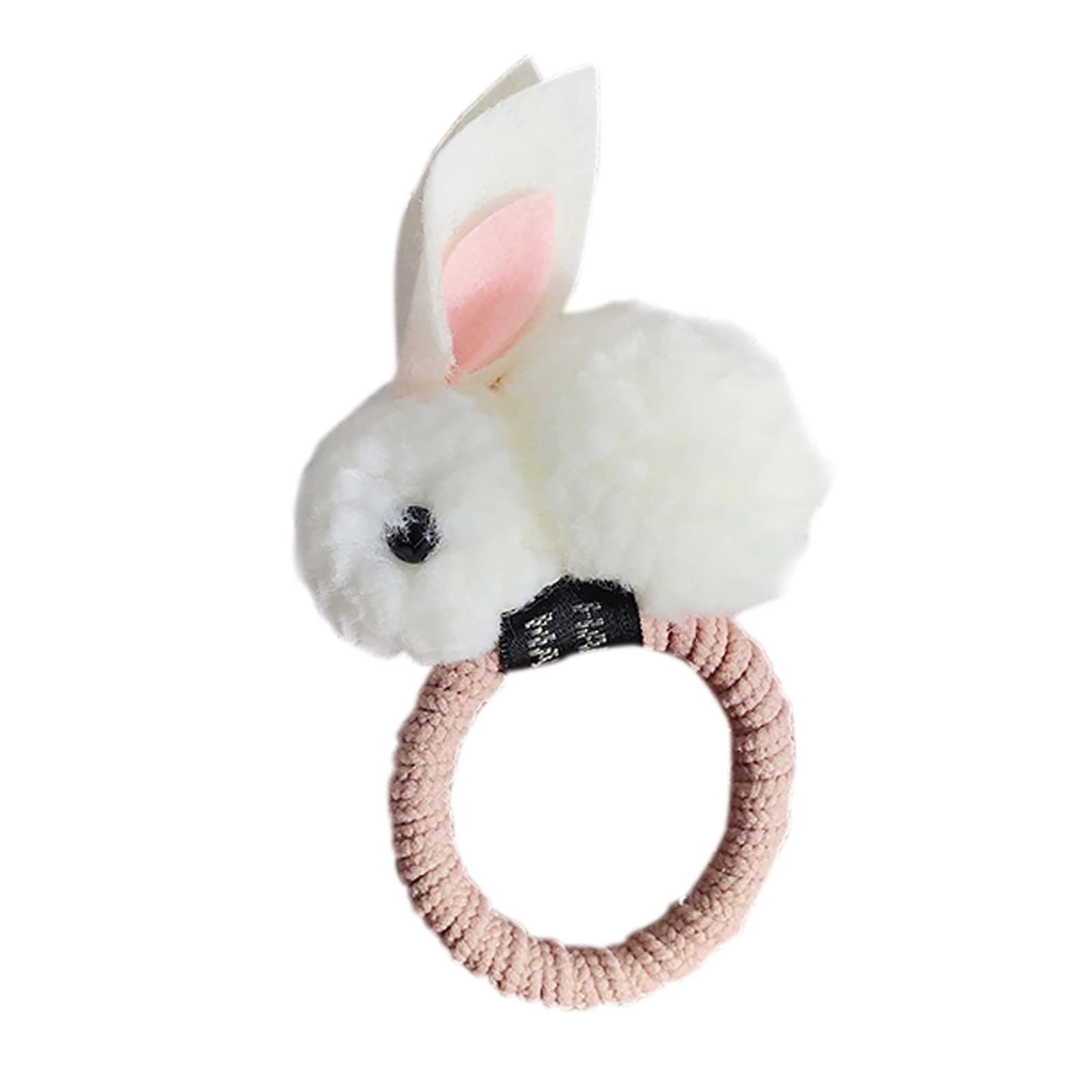 Melupa Cute Bunny Hair Ties for Girls - Soft Elastic Hair Scrunchies & Ponytail Holders for Kids with Furry Curly Hair (1 Pack) - Perfect for School, Parties, and Everyday Styling