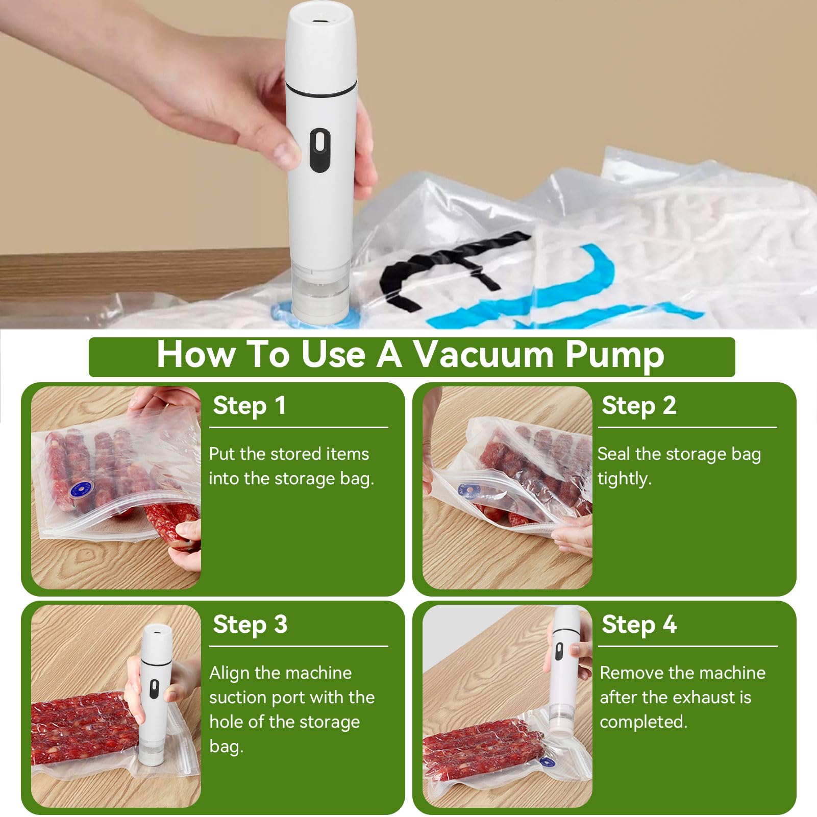 **Cordless Handheld Vacuum Sealer - 50-60KPA Electric Air Pump for Food Storage | ABS Portable Sealing Machine Tool | 4-5.2V 2.5W (White) | Perfect for Kitchen, Travel & Meal Prep**