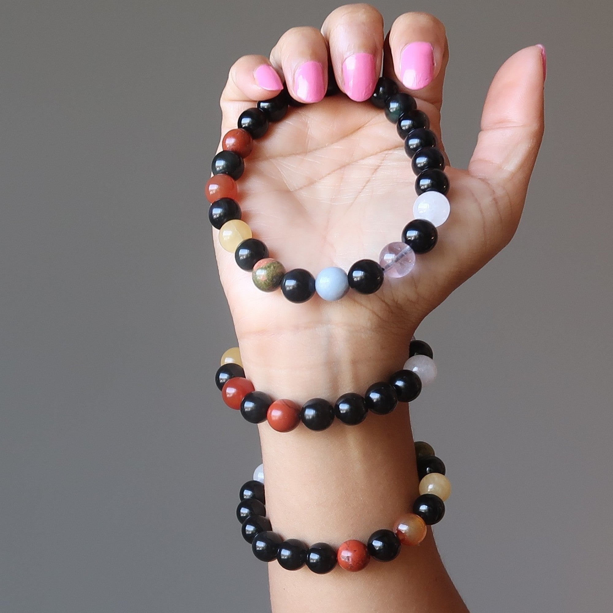 Rainbow Obsidian Chakra Bracelet for Protection & Healing - Spiritual Energy Balance & Stress Relief - Perfect for Meditation, Yoga & Daily Wear