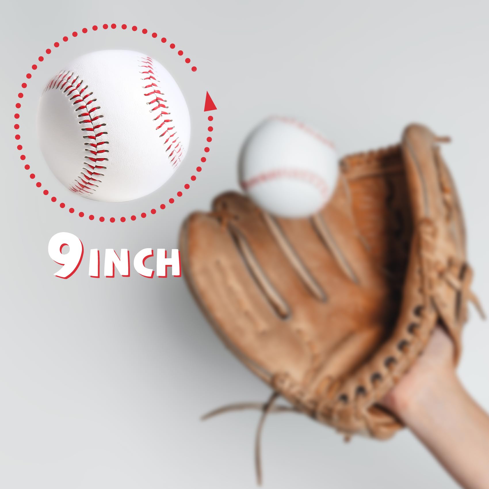 Premium Leather-Covered Baseballs - 12/24 Pack Standard Size Training Balls for Pitching, Hitting & Fielding Practice - Unmarked Adult & Youth Baseballs - Perfect for Backyard Drills, Batting Cages & Team Training Sessions