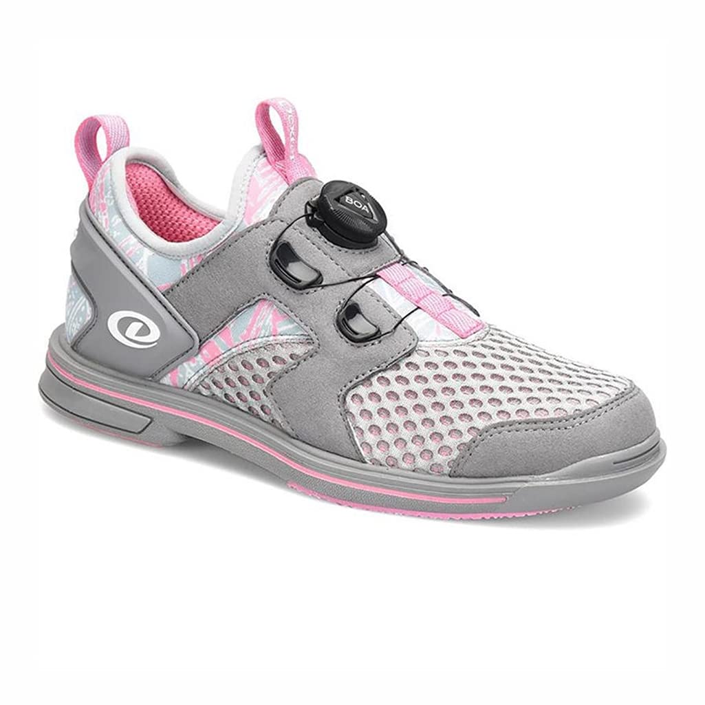 Dexter Women's Pro BOA Bowling Shoes - Grey & Pink | Lightweight Comfort for League & Tournament Play