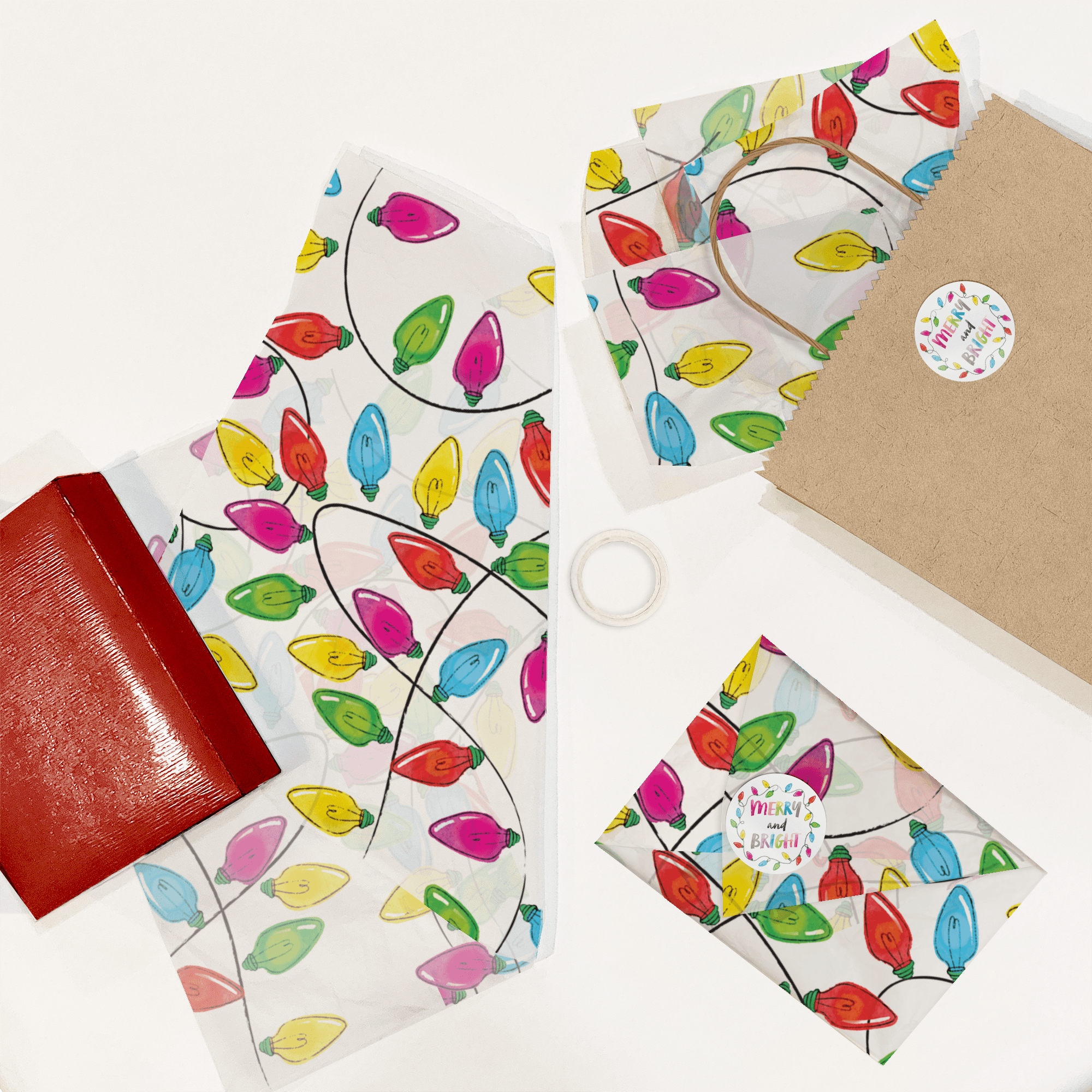 Merry and Bright Holiday Stickers - Festive Christmas Decals for DIY Crafts, Scrapbooking, Gift Wrapping & Party Decorations
