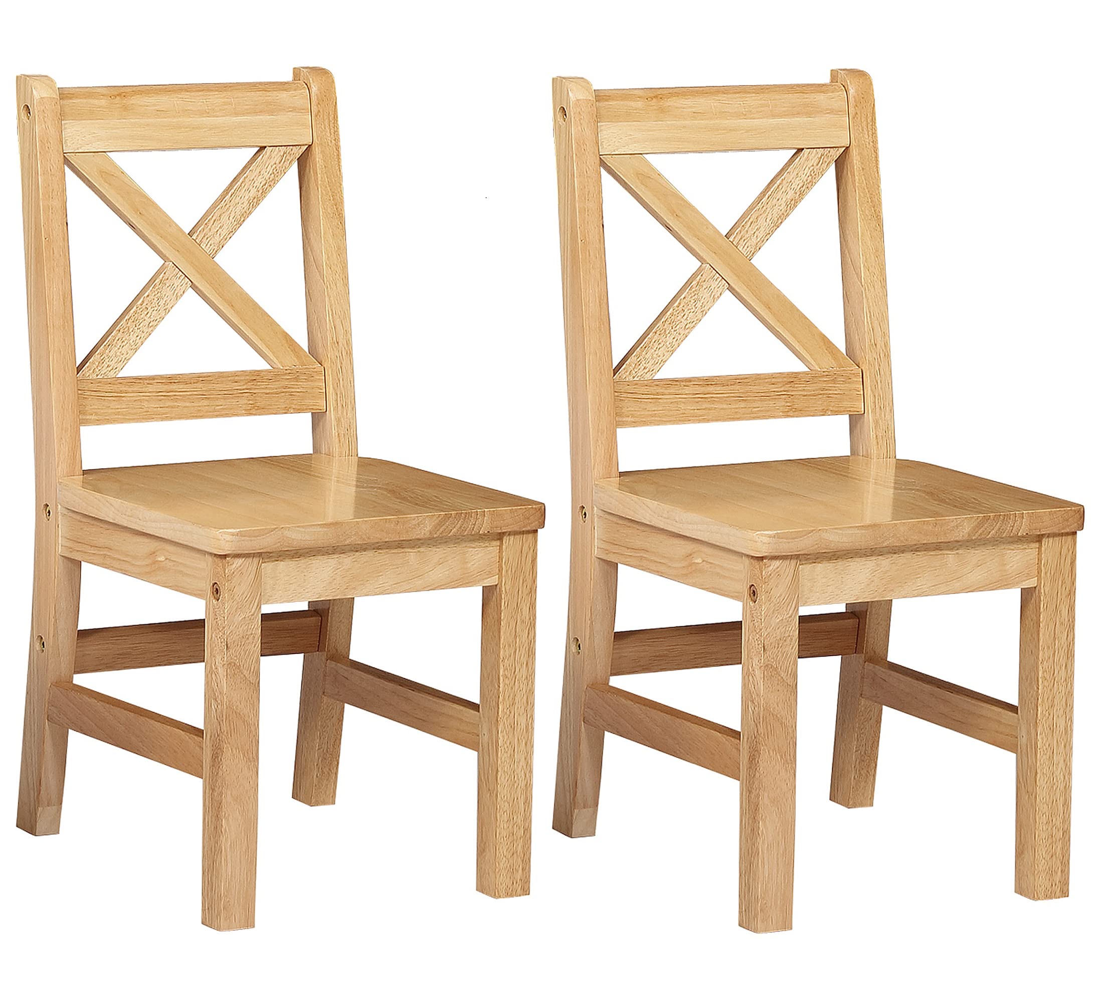 Solid Hardwood Kids Table and Chair Set (2 Chairs Included) - Natural 3-Piece Wooden Furniture for Toddlers - Perfect for Playroom, Preschool Learning & Arts & Crafts Activities