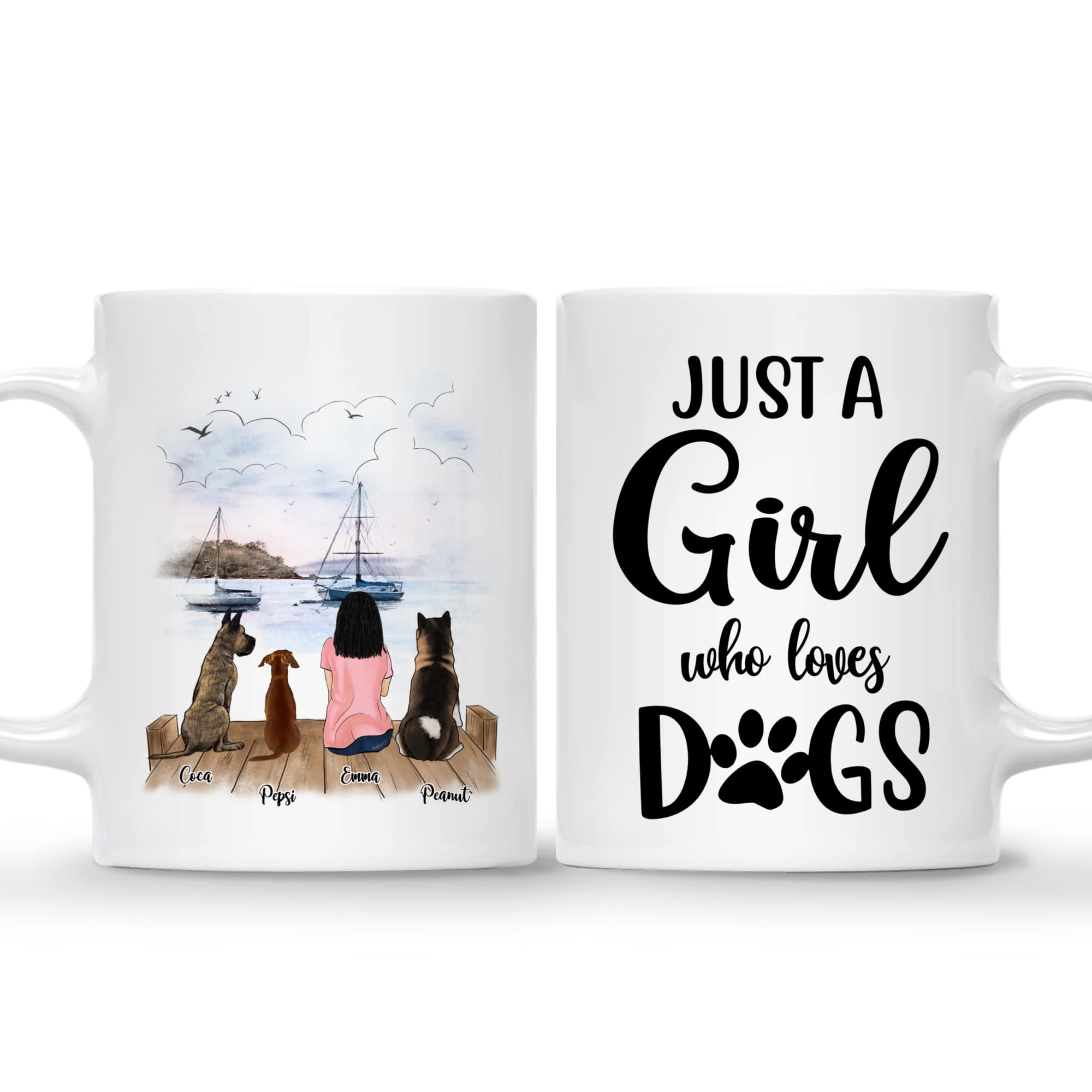 Gossby Custom Dog Mug - Personalized 3 Dogs Design - Perfect Gift for Dog Lovers & Pet Parents - Coffee Cup for Dog Moms - Great for Home, Office & Gifts