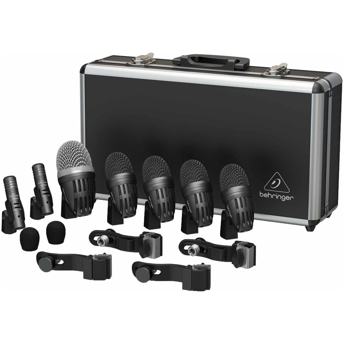 Behringer BC1500 Premium 7-Piece Drum Microphone Set for Live Performances & Studio Recording - Professional Drum Mic Kit for Drummers & Sound Engineers