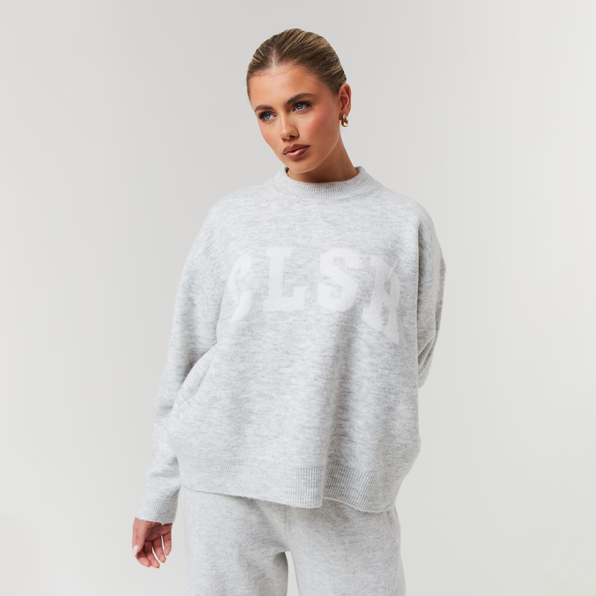 Soft Knit Crewneck Sweater - Light Grey Marl | Cozy Casual Wear for Men & Women | Perfect for Fall & Winter Outfits